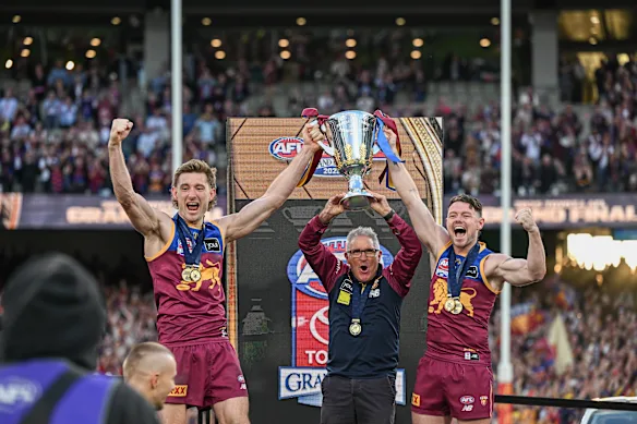 Les Lions de Brisbane célèbrent leur victoire lors de la grande finale de l'année dernière.