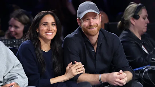 Meghan et Harry assistent à un match de basket en Californie le mois dernier. 