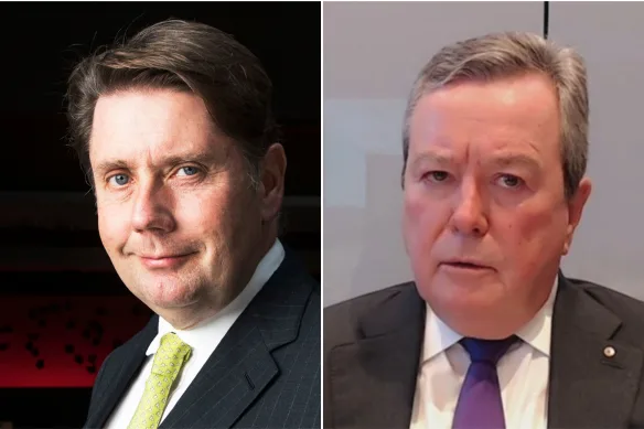 L'ancien directeur général de Star Entertainment, Matt Bekier (à gauche) et l'ancien président John O'Neill.