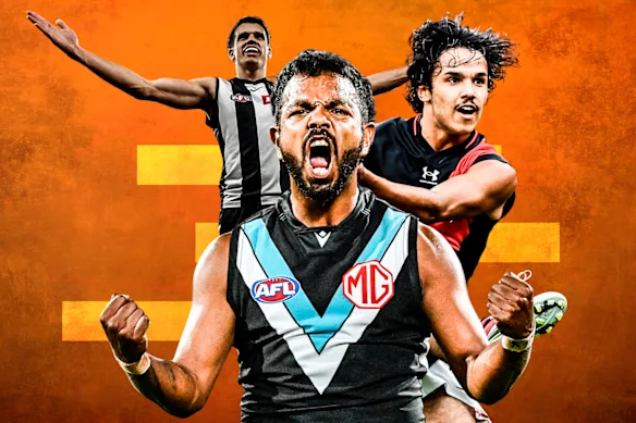 Les joueurs autochtones Ash Johnson, Willie Rioli et Alwyn Davey jnr ont quitté l'AFL l'année dernière.