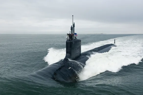 Un sous-marin de classe Virginia au large des côtes de Washington.