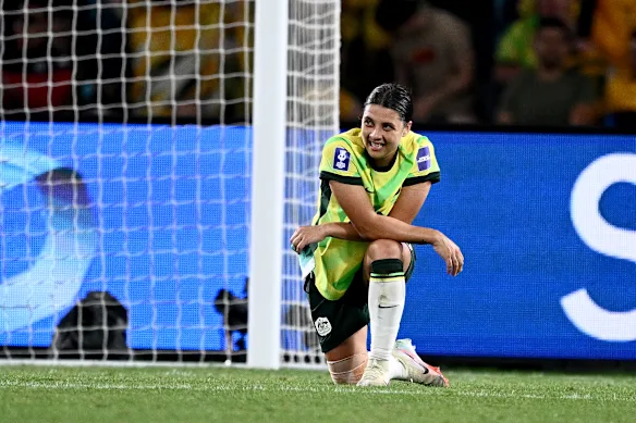 Sam Kerr réagit après la défaite des Matildas en finale de la Coupe d'Asie.