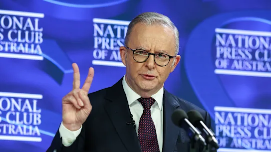Anthony Albanese au National Press Club jeudi.