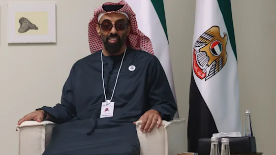 Le secrétaire d'État américain Marco Rubio, à gauche, avec le conseiller à la sécurité nationale Cheikh Tahnoon bin Zayed Al Nahyan à Abu Dhabi.