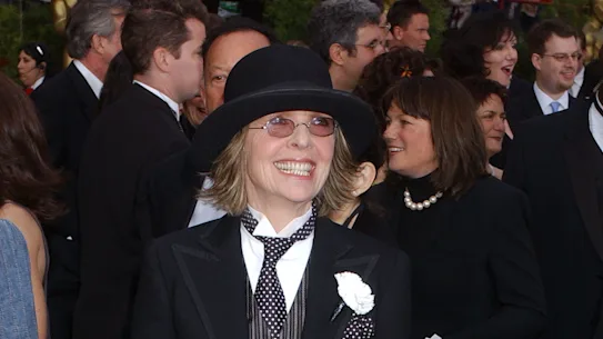 Diane Keaton sur le tapis rouge des Oscars en 2004 en Ralph Lauren.