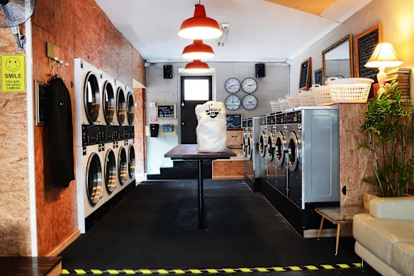 Laverie et café Soap Bar à Melbourne.