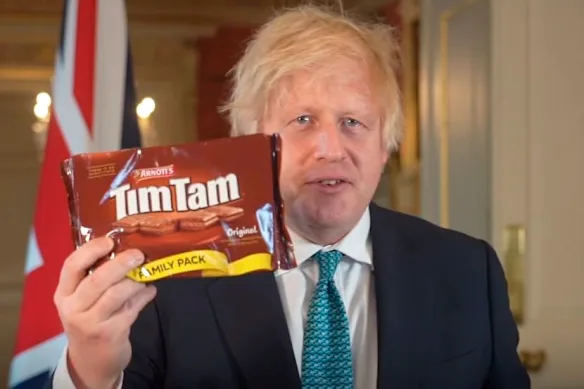 Puis le Premier ministre britannique Boris Johnson a parlé de Tim Tams. Aujourd’hui, les contribuables dépensent 45 millions de dollars pour leurs exportations vers le reste du monde.