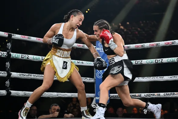 Mai Soliman en action sur le ring.