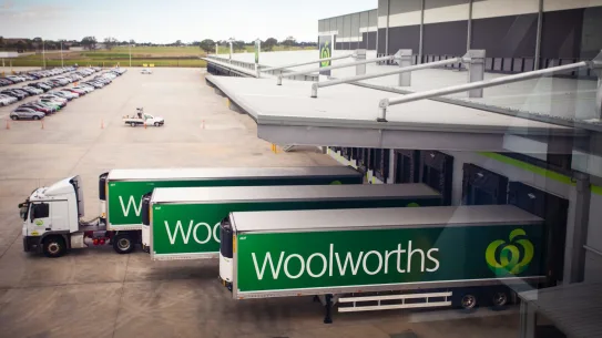 Un centre de distribution automatisé Woolworths.