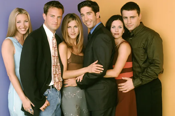 Casting des Amis en 1995 (de gauche à droite) : Kudrow, Matthew Perry, Jennifer Aniston, David Schwimmer, Courteney Cox et Matt LeBlanc.