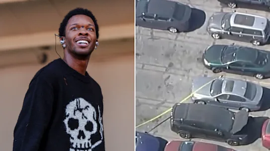 Le chanteur américain D4VD et (à droite) une cassette vue autour de sa Tesla saisie.