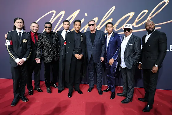 Bigi Jackson, Prince Jackson, Jackie Jackson, Jaafar Jackson, Graham King, Marlon Jackson, Antoine Fuqua et les invités à la première mondiale de Michael à Berlin.