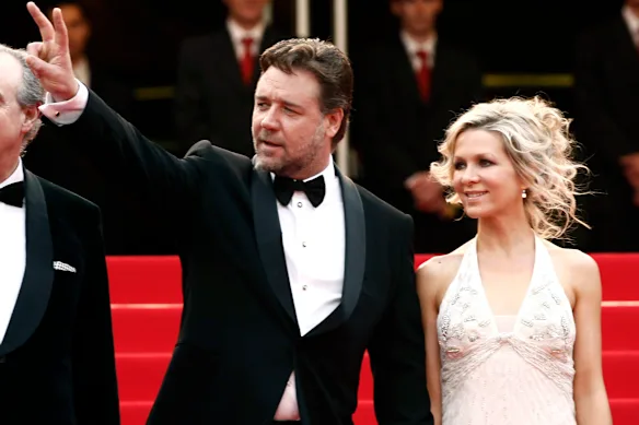 Spencer avec son ex-mari, Russell Crowe, à Cannes en 2010.