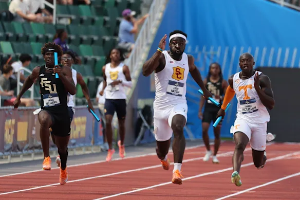 Eddie Nketia a participé à un relais universitaire aux États-Unis l'année dernière.