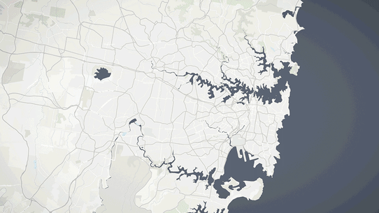 Vue d'artiste des magasins Coles et Woolworths de différents types ouvrant autour de Sydney.