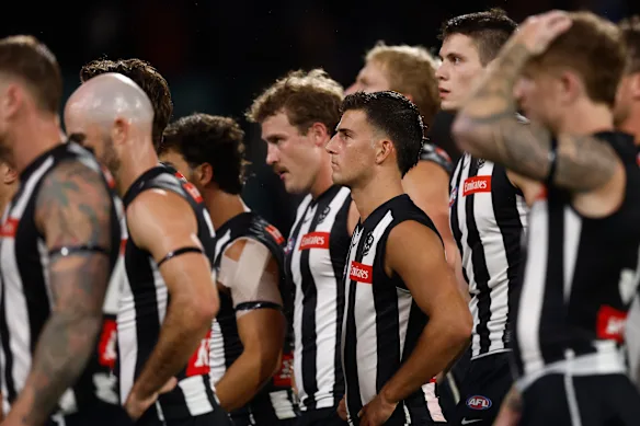 Un Nick Daicos au visage de pierre après la défaite de Collingwood.