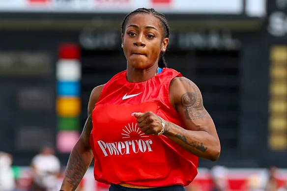 Sha'Carri Richardson courant au Stawell Gift.