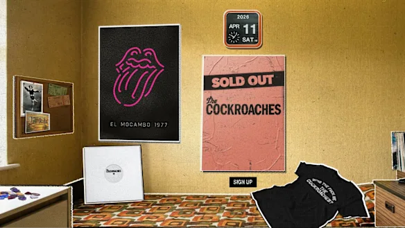 Le site Web thecockroaches.com (pour le groupe The Cockroaches) comprend une affiche faisant clairement référence aux images des lèvres et de la langue qui servent de logo aux Rolling Stones depuis 1971. 