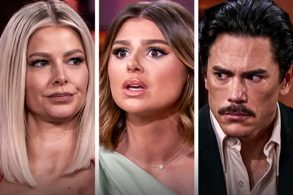 De gauche à droite : Ariana Madix. Raquel Leviss et Tom Sandoval faisaient partie du scandale qui a frappé les règles de Vanderpump en 2023.