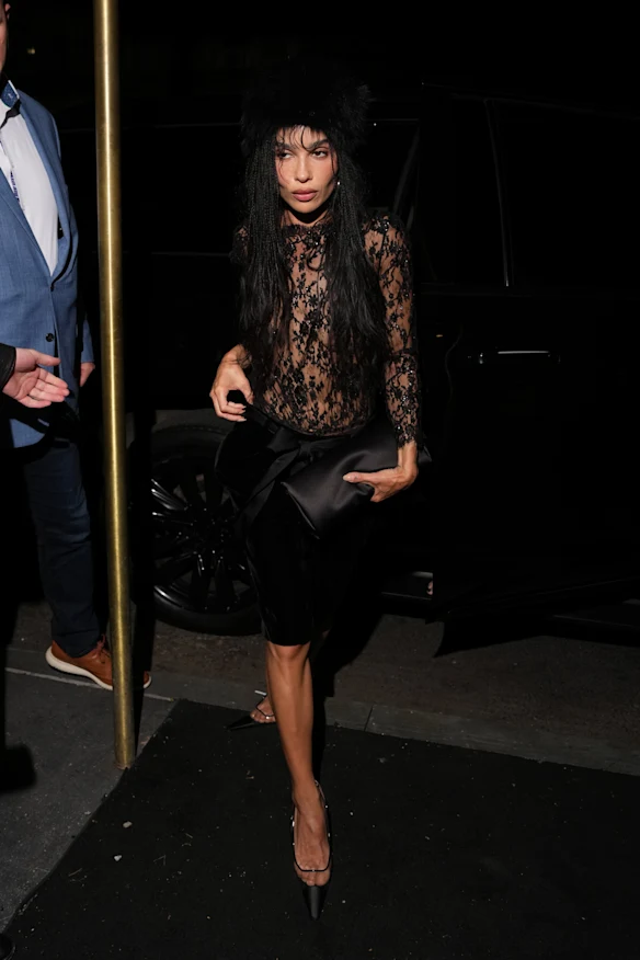 Zoë Kravitz en Saint Laurent à l'after-party du Met Gala. 