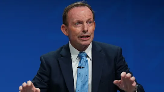 L'ancien Premier ministre Tony Abbott, s'exprimant au Royaume-Uni en octobre.