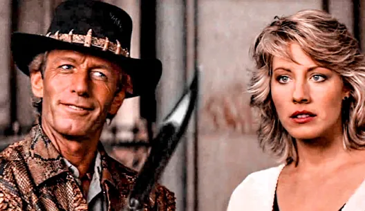« Ce n'est pas un couteau » : Paul Hogan et Linda Koslowski dans Crocodile Dundee.