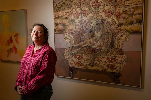 Lucy Culliton a remporté le prix Sulman pour sa peinture de son lévrier Toolah.