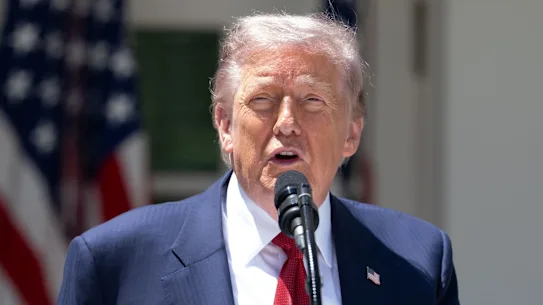 Le président américain Donald Trump lors d'un déjeuner pour la fête des mères vendredi à la Maison Blanche.