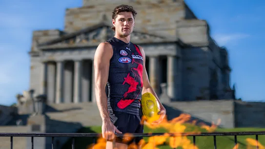 Sam Durham au sanctuaire avant l'affrontement de l'ANZAC Day avec Collingwood.