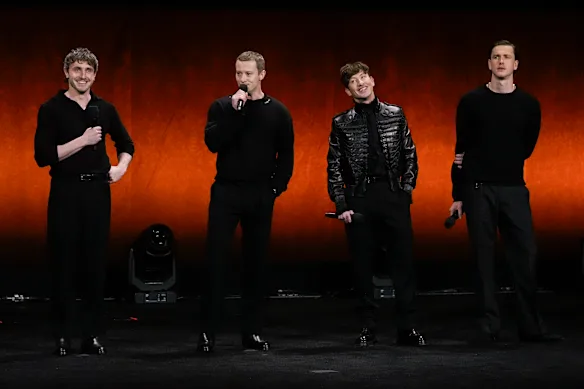 (De gauche à droite) Paul Mescal, Joseph Quinn, Barry Keoghan et Harris Dickinson, qui incarneront les Beatles dans quatre films retraçant leur parcours.