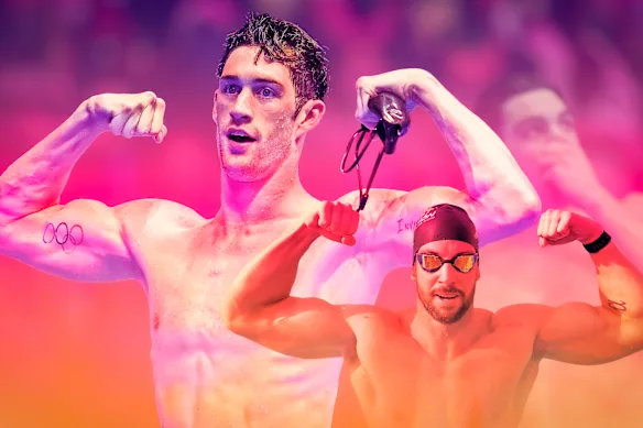 Le nageur américain Hunter Armstrong (à gauche) et l'Australien James Magnussen (à droite) participeront aux Enhanced Games. Armstrong court sans médicaments améliorant les performances dans son système.