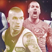 Les 10 meilleurs joueurs de l&rsquo;ère du champion des Collingwood Magpies Scott Pendlebury. Les joueurs actuels Marcus Bontempelli, Patrick Dangerfield et Max Gawn sont également nommés