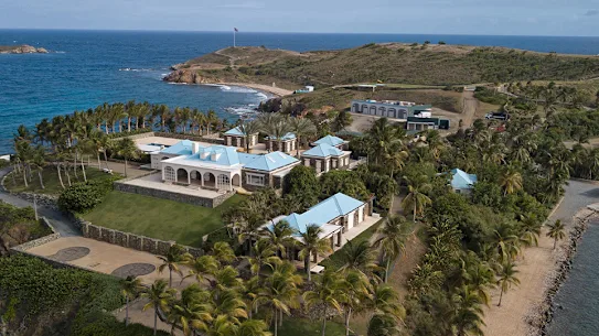 Ancienne propriété de Jeffrey Epstein sur l'île de Little St James dans les îles Vierges américaines.