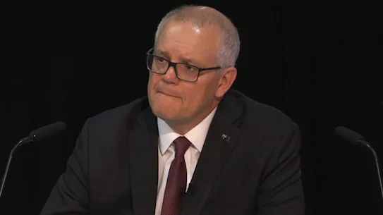 Scott Morrison témoignant devant la commission royale sur la dette robotisée en 2022.