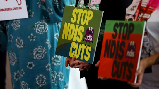 Le NDIS plaide mercredi lors d'une conférence de presse post-budgétaire au Parlement de Canberra.
