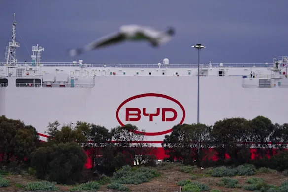 Le BYD Zhengzhou à Webb Dock dimanche.