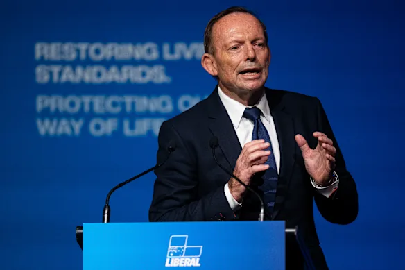 Le président du Parti libéral nouvellement élu, Tony Abbott, lors de l'assemblée annuelle du parti à Melbourne la semaine dernière.
