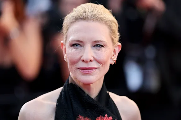Cate Blanchett à Cannes dimanche. Elle s’en prend à la rapidité avec laquelle le mouvement #MeToo s’est estompé. 