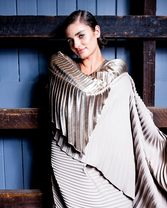 Le mannequin américain Taylor Hill avant le défilé L'Idee Woman le quatrième jour de la Fashion Week australienne.