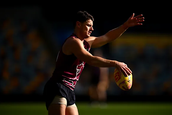 Dayne Zorko lors d'une séance d'entraînement à Brisbane mardi.