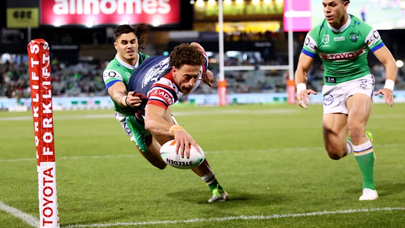 Nawaqanitawase marque un triplé alors que les Roosters blanchissent les Raiders pour la première fois