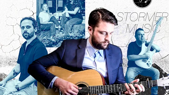 Phil Stormer, fondateur de Stormer Music (au centre) et ancien personnel de la plus grande école de musique d'Australie.