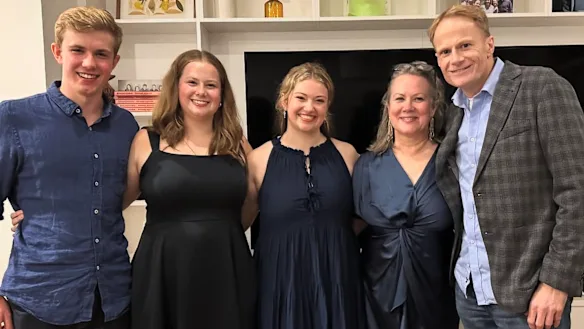 Richard Scolyer avec sa femme Katie et ses enfants Matthew, Lucy et Emily.