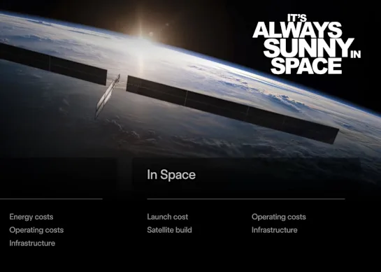 Le projet d'Elon Musk de mettre en orbite des centres de données alimentés à l'énergie solaire.