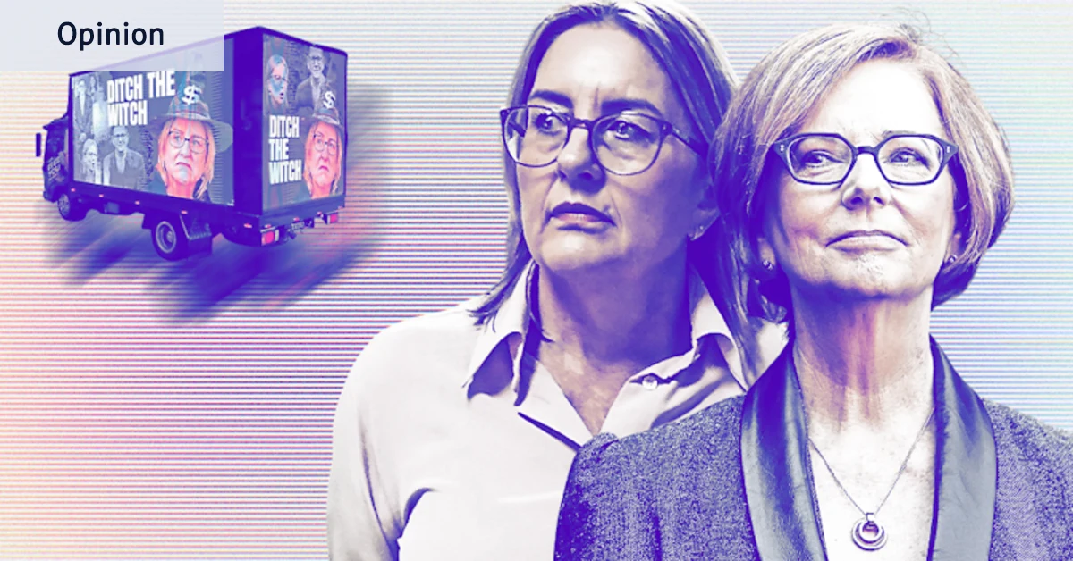 Le panneau de Jacinta Allan « Laissez tomber la sorcière » témoigne du déclin du discours politique australien