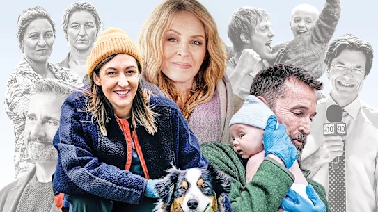 Meilleures émissions de télévision cette année (jusqu'à présent) : Celia Pacquola dans Dog Park ; Steve Carell dans Coq ; Madeleine Sami et Kate Box à Deadloch ; Kylie Minogue dans son documentaire Netflix ; Peter Claffey et Dexter Sol Ansell dans Le Chevalier des Sept Royaumes ; Jason Bateman dans DTF St Louis ; et Noah Wyle dans The Pitt.