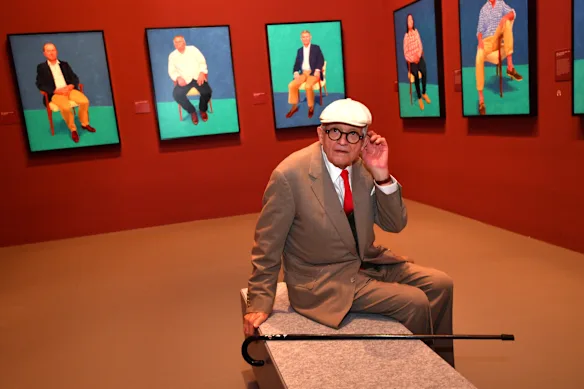 David Hockney à Melbourne pour le lancement 2016 de son salon GNV.
