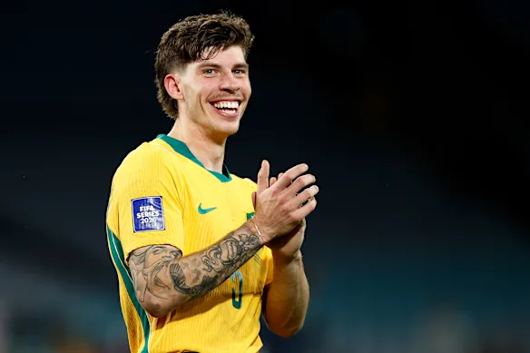 L’ailier des Socceroos Jordan Bos.