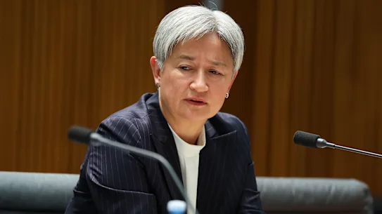 La ministre des Affaires étrangères Penny Wong lors des estimations du Sénat.