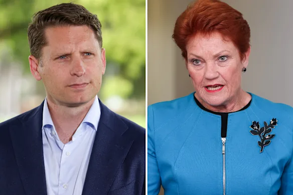 Le député libéral Andrew Hastie a qualifié la dirigeante de One Nation, Pauline Hanson, de « MAGA first ».